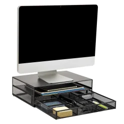Sale Mind Reader Monitor Stand with Office Supplies Included, Black (MONSET-BLK)