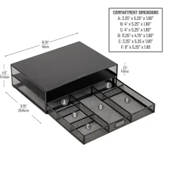 Sale Mind Reader Monitor Stand with Office Supplies Included, Black (MONSET-BLK)