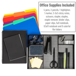 Sale Mind Reader Monitor Stand with Office Supplies Included, Black (MONSET-BLK)