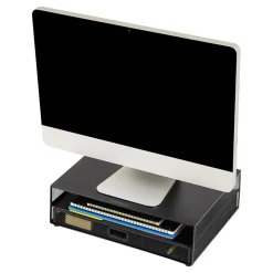 Sale Mind Reader Monitor Stand with Office Supplies Included, Black (MONSET-BLK)