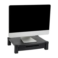 Outlet Mind Reader Monitor Stand Riser with Storage Drawer, Black (DRPLMONST-BLK)