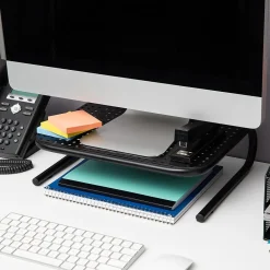 Hot Mind Reader Monitor Stand and Ventilated Laptop Riser, Black (METMONST-BLK)