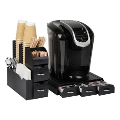 Mind Reader Plastic Coffee Pod Drawer 14 Compartment Condiment Organizer Set, 36 Pod Capacity, Black (CMB02-BLK)