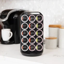 Mind Reader Plastic Coffee Pod Carousel Countertop Organizer, 30 Pod Capacity, Black (CRS02-BLK)