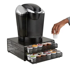Mind Reader Plastic Coffee Pod Organizer with 2 Drawers, 72 Pod Capacity, Black (DBMTRAY-BLK)