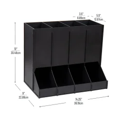 Mind Reader Plastic 4-Compartment Single Serve Coffee Pod Dispenser, 120 Pod Capacity, Black (CPODBK-BLK)