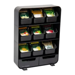 Mind Reader Plastic 11-Drawer Tea Bag Organizer, Black (TBORG-BLK)