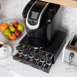 Mind Reader Plastic 2-Tier 6-Drawer Coffee Pod Storage Drawer, 72 Pod Capacity, Black (TRY6PC-BLK)