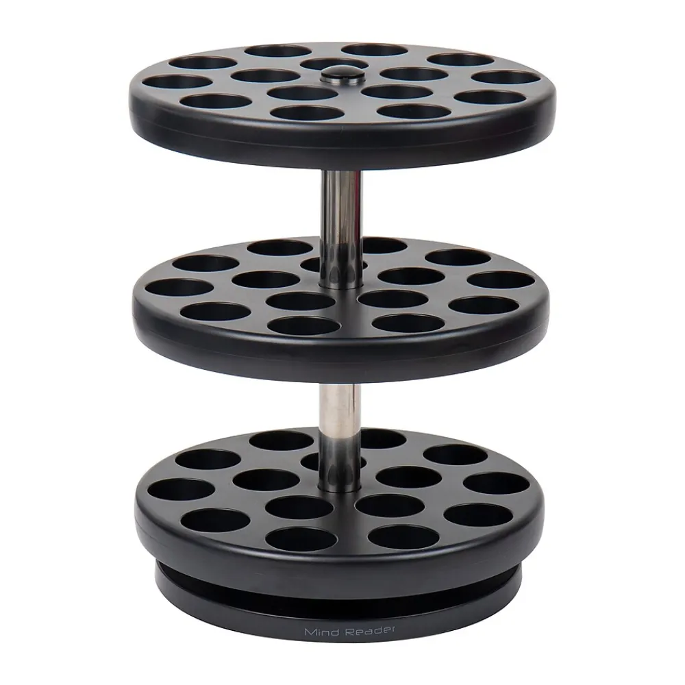 Mind Reader Plastic 3-Tier Single Serve Pod Carousel, 45 Pod Capacity, Black (PODSUS45-BLK)