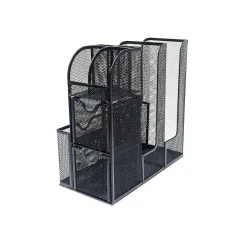 Mind Reader 3-Tier 11-Compartment Metal Cup and Condiment Countertop Organizer, Black (MESHCAD-BLK)