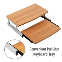 Sale Mind Reader 2-Tier Monitor Stand with Sliding Keyboard Drawer, Brown (2TSLIDE-BRN)