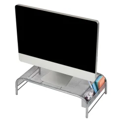 Sale Mind Reader Ventilated Monitor Stand with Side Storage, (MESHM-SIL) Silver