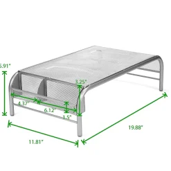 Sale Mind Reader Ventilated Monitor Stand with Side Storage, (MESHM-SIL) Silver
