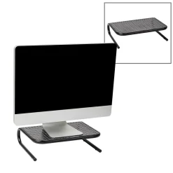 Clearance Mind Reader Ventilated Monitor Stand, Holds up to 44 lbs., Metal, , 2/Pack (2METMONST-BLK) Black