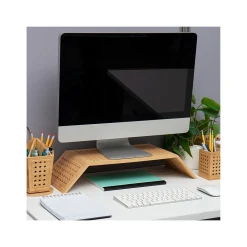 Mind Reader Ventilated Monitor Stand, Light Brown (LATMON-BRN)