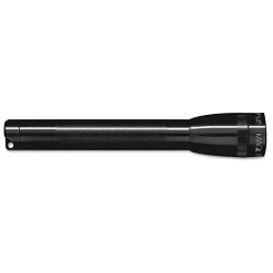Mag-Lite Mini ® Aluminum Flashlight, Incandescent, 2 3VDC AA Alkaline, Black