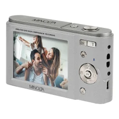 MINOLTA 44 MP Digital 2.7K Quad HD Camera, 16x Digital Zoom, Silver (MND20-S)