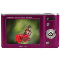 MINOLTA 44 MP/2.7K Quad HD Digital Camera with 16x Digital Zoom, Magenta (MND20-M)