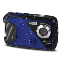 MINOLTA 21 MP/1080p Waterproof Digital Camera with 4x Digital Zoom, Blue (MN30WP-BL)