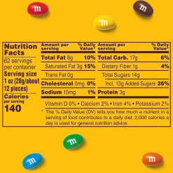 M&M's Peanut Chocolate Milk Chocolate Pieces, 62 oz. (209-00060)