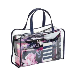 Blockbuster Blue Floral PVC/Polyester 8-Piece Tote Set, Large (A28621)<Modella Online