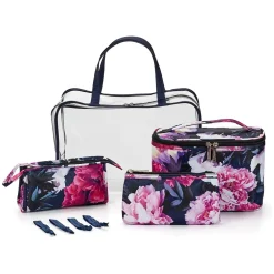 Blockbuster Blue Floral PVC/Polyester 8-Piece Tote Set, Large (A28621)<Modella Online