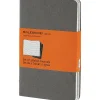Journals|Moleskine Cahier Journal, Set of 3, Pocket, Ruled, Pebble Grey, Soft Cover, 3-1/2" x 5-1/2"