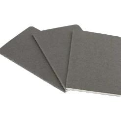 Journals|Moleskine Cahier Journal, Set of 3, Pocket, Ruled, Pebble Grey, Soft Cover, 3-1/2" x 5-1/2"