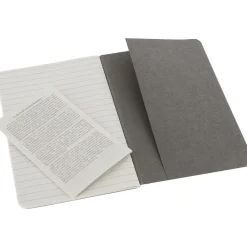 Journals|Moleskine Cahier Journal, Set of 3, Pocket, Ruled, Pebble Grey, Soft Cover, 3-1/2