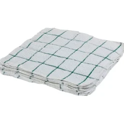 Terry Dish Cloths, 12" x 12", White and Green, 12 Cloths/Pack (DISH-GREEN)<Monarch Brands Discount
