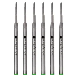 Pens|Monteverde ® Medium Ballpoint Refill For Montblanc Ballpoint Pens, 6/Pack, Green