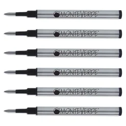 Pens|Monteverde ® Mini Rollerball Refill For Mini Jewelria Pens, Black, 6/Pack