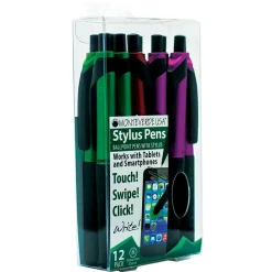 Pens|Monteverde One Touch Ballpoint Pen with Front Stylus, Assorted Colors, 12 pack (MV36170)