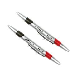 Pens|Moon Products Retractable Swirl Desk Pens, Fine Point, Red/Black Ink, 12/Pack, 2 Packs (JRMP89-2)
