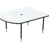 Office Desks*MooreCo MediaSpace 60" Table, White/Black (27749-MRKR-BK)