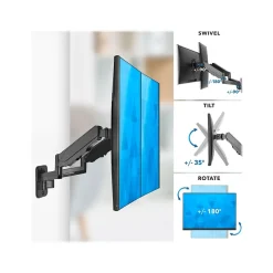 New Mount-It! Adjustable Dual Monitor Wall Mount, Up to 32", Black (MI-1766B)