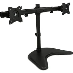 Discount Mount-It! Adjustable Dual Monitor Freestanding Desk Stand, Up to 27", Black (MI-1781)