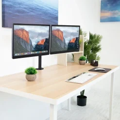 Best Mount-It! Adjustable Dual Monitor Arm Mount, Up To 32" Monitor, Black (MI-2752)