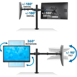 Best Mount-It! Adjustable Dual Monitor Arm Mount, Up To 32