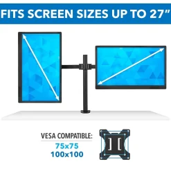 Best Mount-It! Adjustable Dual Monitor Arm Mount, Up To 32