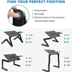 Adjustable Laptop Stand with Cooling Fans and Mouse Pad (MI-7211)<Mount-It! Hot