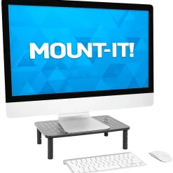 Sale Mount-It! Adjustable Monitor Stand, Up to 32" Monitor, Gray, 2/Pack (MI-7364)