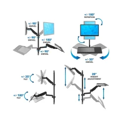 New Mount-It! Adjustable Monitor Wall Mount Workstation, Up to 32