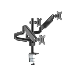 Clearance Mount-It! Adjustable Triple Monitor Mount with Gas Spring Arms, Up to 27", Black (MI-4753B)