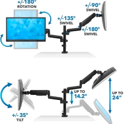 Online Mount-It! Dual Monitor Arm Desk Mount for 19