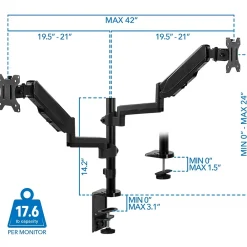Online Mount-It! Dual Monitor Arm Desk Mount for 19
