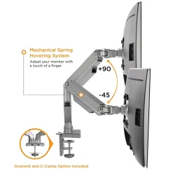 Best Mount-It! Dual Monitor Mount Arm with 2 USB Ports (MI-2762)