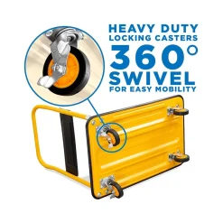 Mount-It! Foldable Flatbed with Swivel Wheels, 330 lb. Capacity, Black/Yellow (MI-920)