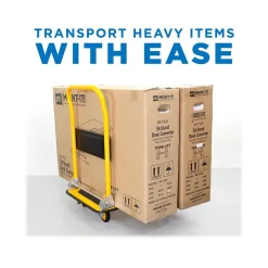 Mount-It! Foldable Flatbed with Swivel Wheels, 330 lb. Capacity, Black/Yellow (MI-920)