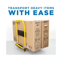 Mount-It! Foldable Flatbed with Swivel Wheels, 660 lb. Capacity, Black/Yellow (MI-921)